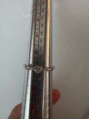 Fashion Jewelry Silver-Tone Oval Center Ring with Clear Stones